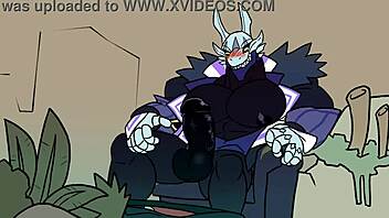 Furry gay characters engage in sex