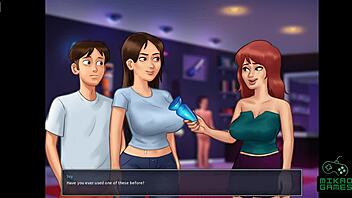 Fat MILF and her curvy body in summer hentai game