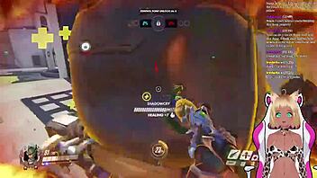 Lewdneko gets spanked while playing Overwatch!