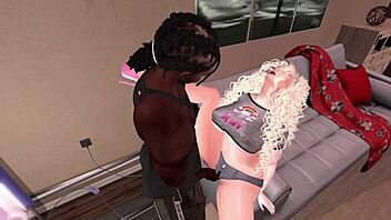 Wow, black man bangs white woman pregnant in Second Life!