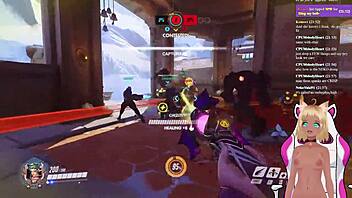 Lewdneko gets spanked while playing Overwatch!