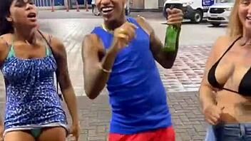 Street fucking review turns into wild car banging frenzy.