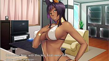 Master dominates beauty in hentai game with creampies in both holes. Wild action unfolds.