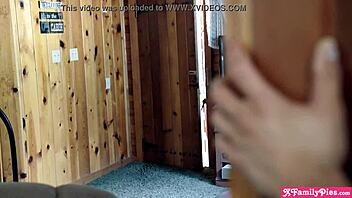 Scared teen 18+ stepsisters PRANKED hard by stepbro on HALLOWEEN night