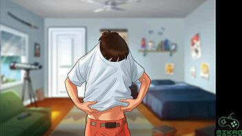 Fat MILF and her curvy body in summer hentai game