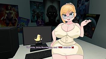 The curvy blonde bitch dominates with her big tits and gets a creampie