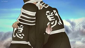 telehab kakushi froze on mountains and warmed up in demon slayer 2d anime cartoon