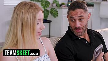 Damon Discovers Hot Blonde Babysitter Kallie Is a Secret Porn Star