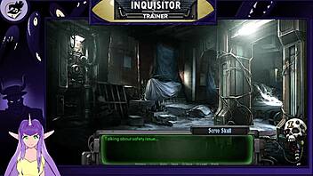 Inquisitor says, 'Take my monster cock in doggystyle, you sexy anime babe.'