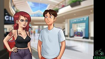 Fat MILF and her curvy body in summer hentai game