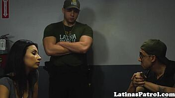 Pretty Latina babe cuffed and drilled by immigration officer