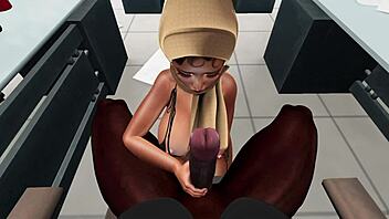 big tit asian muslim woman gets fucked by black security guard in second life