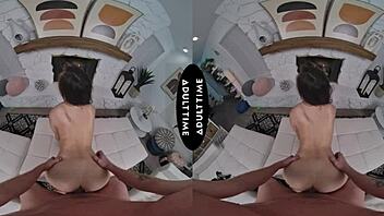 scarlett alexis grabs her big tits before riding kyle mason's thick cock 😏