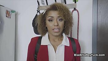 tutoring black teen coed in homemade session