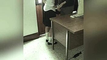 hey, teacher fucks mexican student in office for grade 😏 amateur anal action outdoors