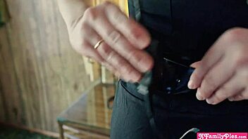 Scared teen 18+ stepsisters PRANKED hard by stepbro on HALLOWEEN night