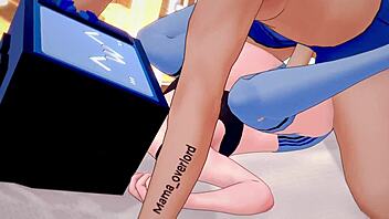 tv woman craves wild action in her sporty outfit. a cartoon fantasy unfolds!