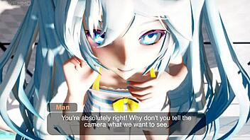 Miku gets wet in part 1 of wild cartoon tease! Hot!