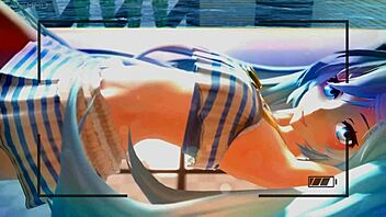 Miku gets wet in part 1 of wild cartoon tease! Hot!