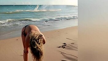 Hot Milf Step Aunt Strips Nude in Sexy Bikini for Nephew on New Year’s Eve