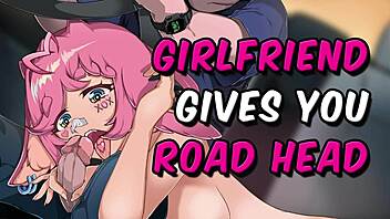 Anime Girl Sucks Cock in Roleplay While Driving with ASMR Sounds