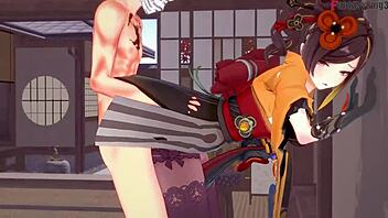 watching chiori in genshin impact pov scene on sheer fantasyking3
