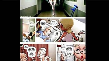 Night nurse in cartoon comics.