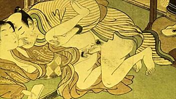 Vintage erotic cartoon illustrations from retro anime hentai.