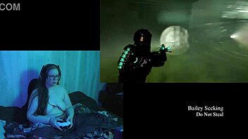 naked deadspace gameplay streaming part 6 with brunette