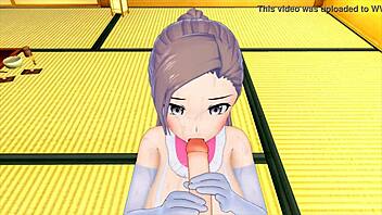3D hentai featuring a sexy maid costume and big tits