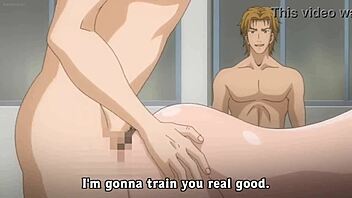 Anime slut gets anal banged in group scene.