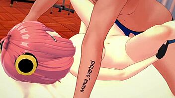 anya just finished working out, now craving a huge cock in adult hentai... wanna watch?