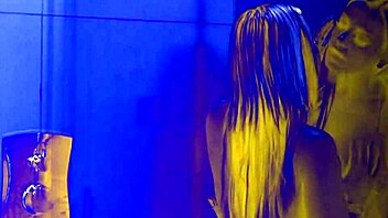 Big boobed lesbians fuck each other in a warm shower