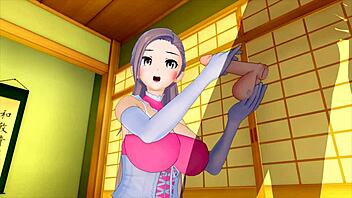 3D hentai featuring a sexy maid costume and big tits