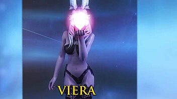 Black guy interacts with final fantasy xiv characters in fantasy setting