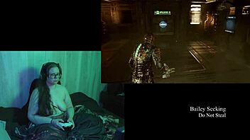 naked deadspace gameplay streaming part 6 with brunette