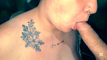 Chubby BBW amateur gets cum all over her big natural tits after blowjob 😍