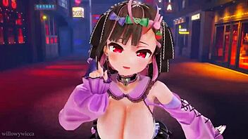 two girls dance in 3d animation