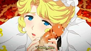 Hey, check out this busty blonde maid in anime!