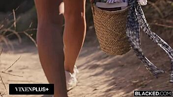 Blacked's MILF icon Eva Angelina debuts in cowgirl and deepthroat scenes.