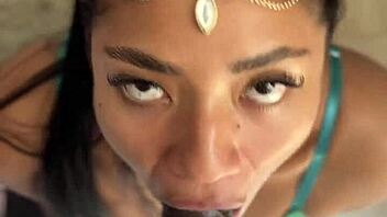 Amateur Couple Nysdel Giving Intense Blowjob Close-Up.