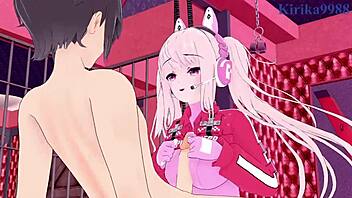 Alice and soda engage in intense creampie sex in 3d hentai.