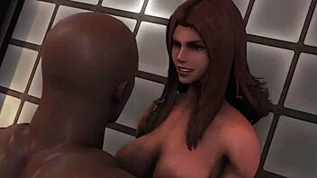 Black guy interacts with final fantasy xiv characters in fantasy setting