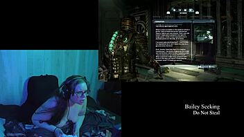 naked deadspace gameplay streaming part 6 with brunette