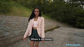 Oops, watched this cute Colombian babe get bent over outdoors for public pounding!