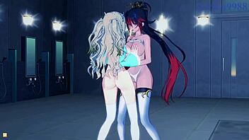 Amari Aquamarine, Kaguya Nanbu, Suzuka-Hime in Wild Lesbian and Futanari Hentai