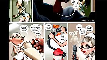 Night nurse in cartoon comics.