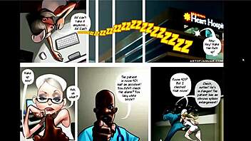 Night nurse in cartoon comics.