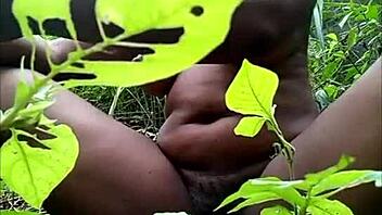 I love watching her finger her pussy in the woods