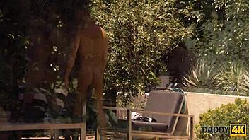 Hey, wanna see this athletic man bang my cute gf by the pool?